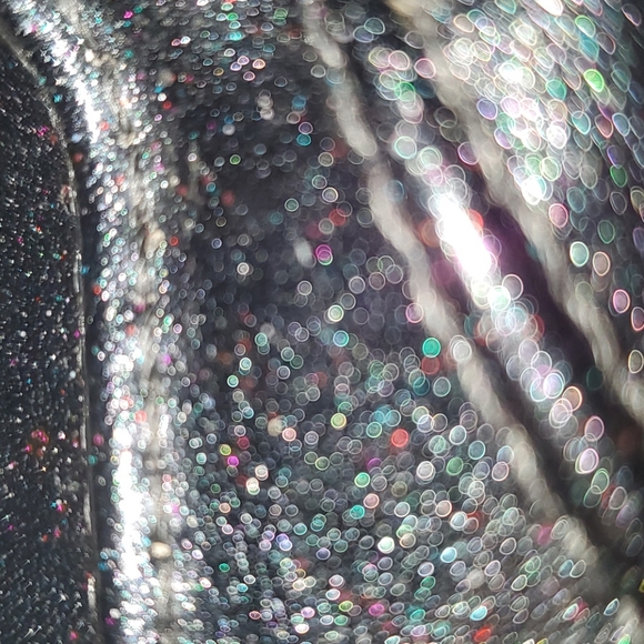 UGG S. 5 Black Leather & Blue Glitter Sides - Picture 5 of 16